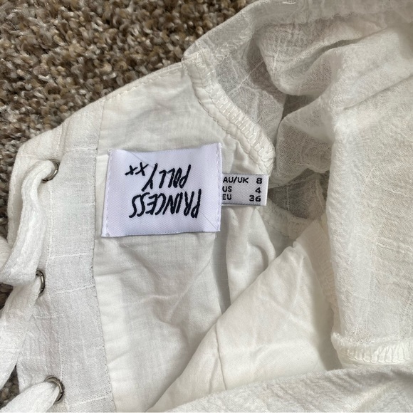 Princess Polly White Long Sleeve Crop Top with Lace Up Back - Picture 4 of 4